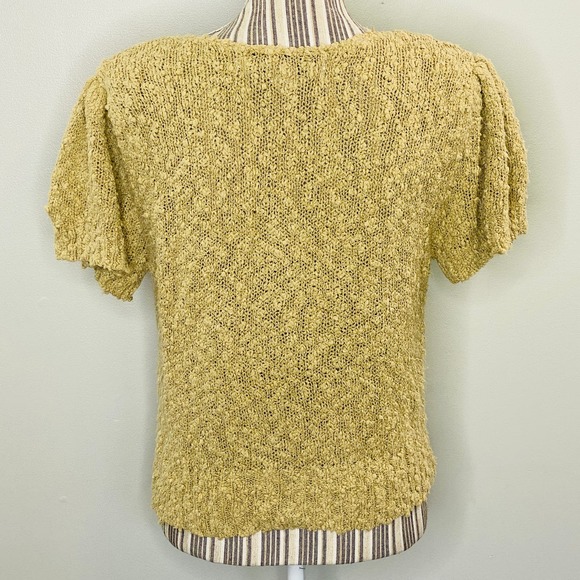 Vintage Chaus Nubby Knit Top Flutter Sleeves Women Medium Cottagecore Twee Femme - Picture 4 of 11